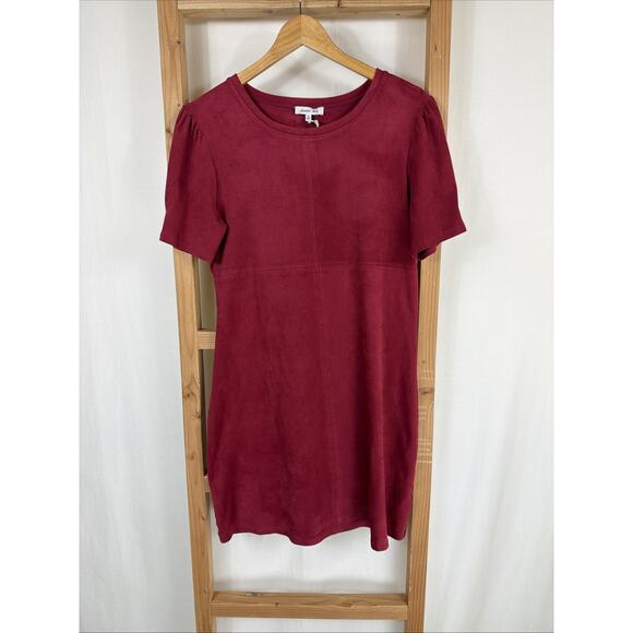 Another Love Dresses & Skirts - NWT Another Love Dear John Maroon Faux Suede Dress Size Small Scoop Neck Empire